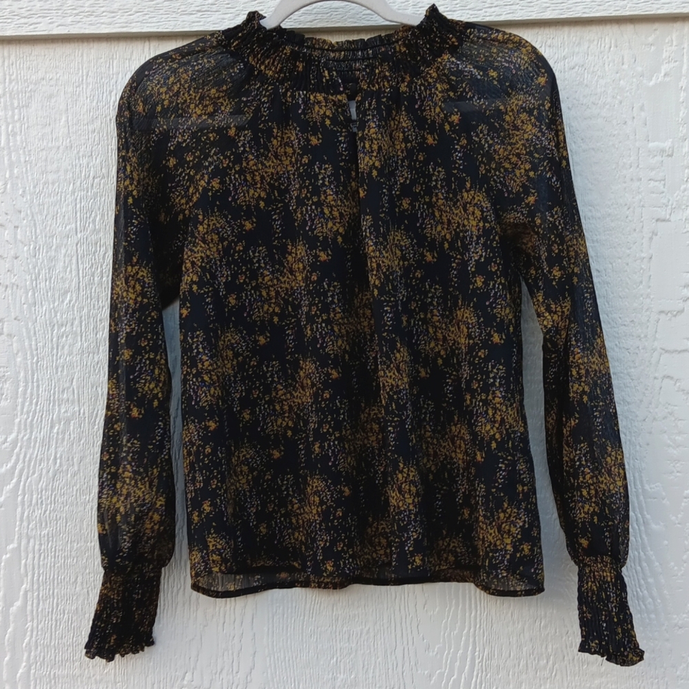 Allison Joy printed blouse top womens sz XS